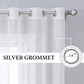 White Solid Sheer Curtains Grommet
